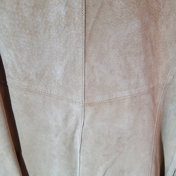 Margaret Godfrey Womens Camel Suede Jacket Blouse size 12 - Picture 10 of 14
